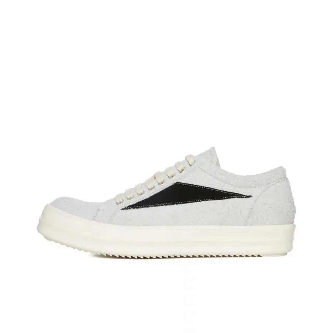 Rick Owens Geobasket Low Brown/White — 白灰麂皮
