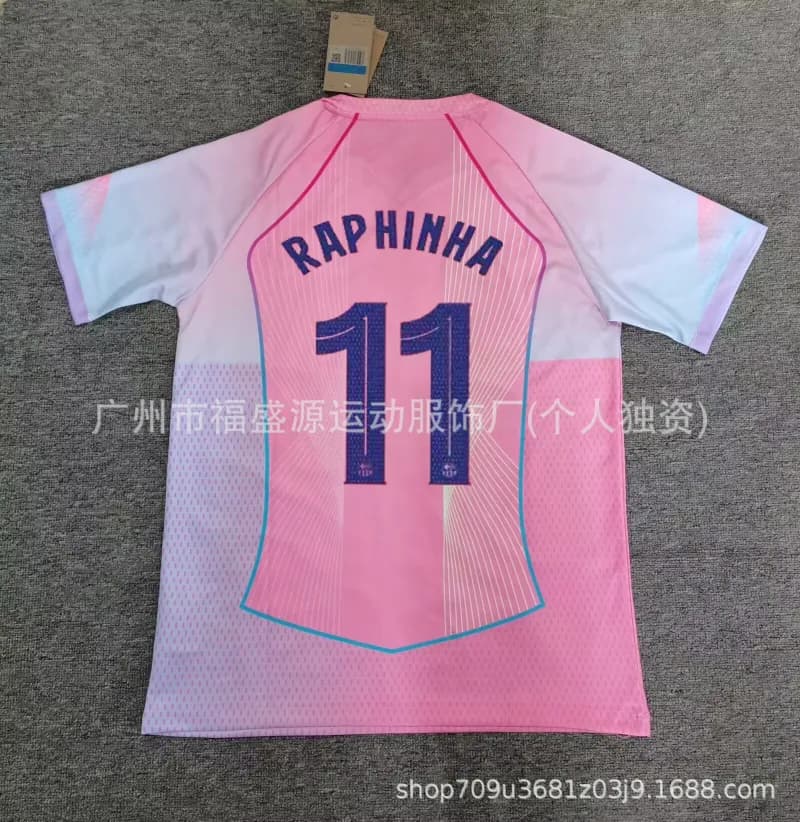 Raphinha #11 Jersey Gradient Pink