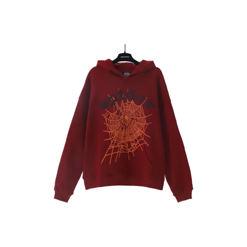 Sp5der Hooded Sweatshirt Star Print Logo — 185# 红色