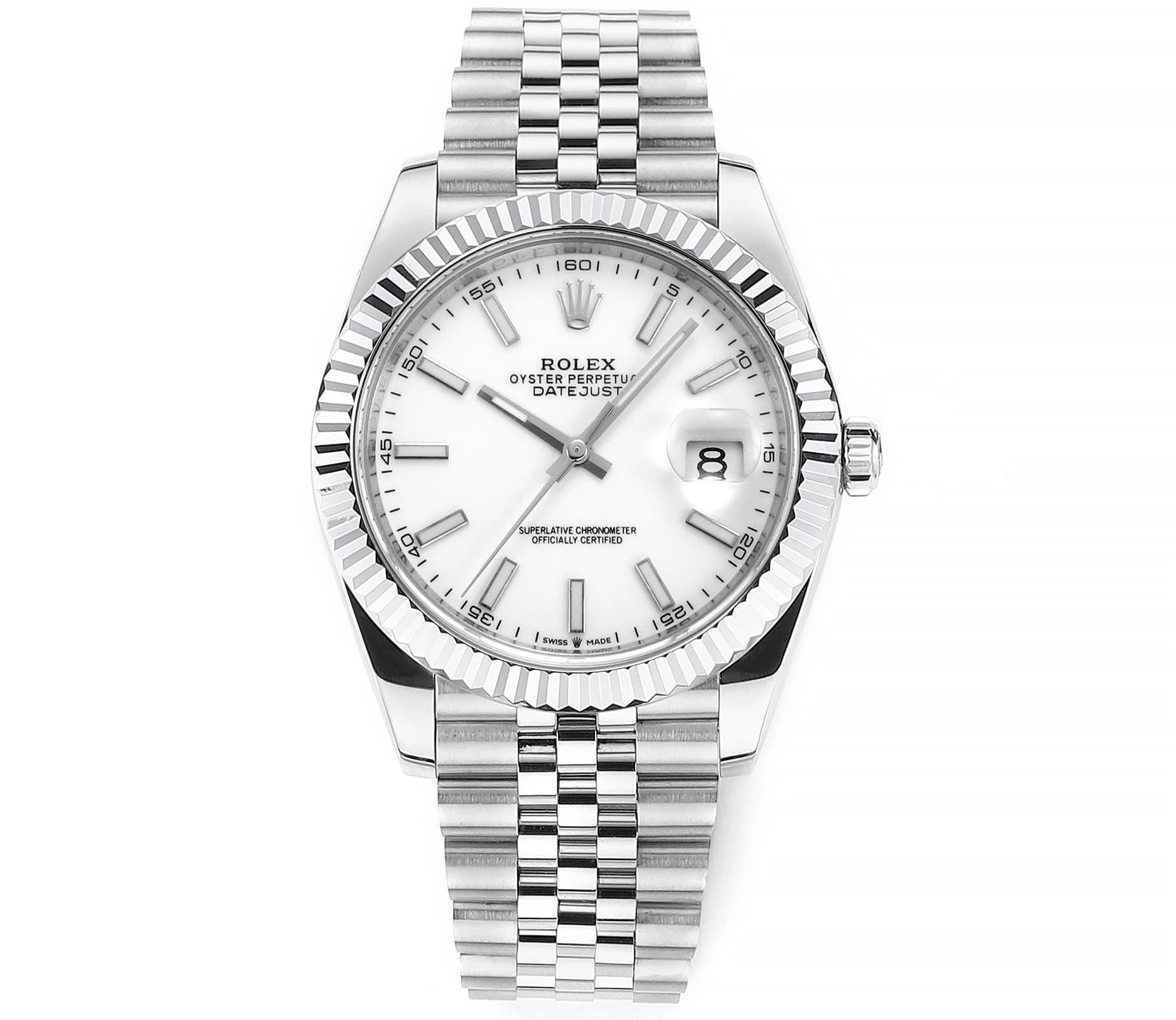 Rolex Oyster Perpetual Datejust White Dial Steel