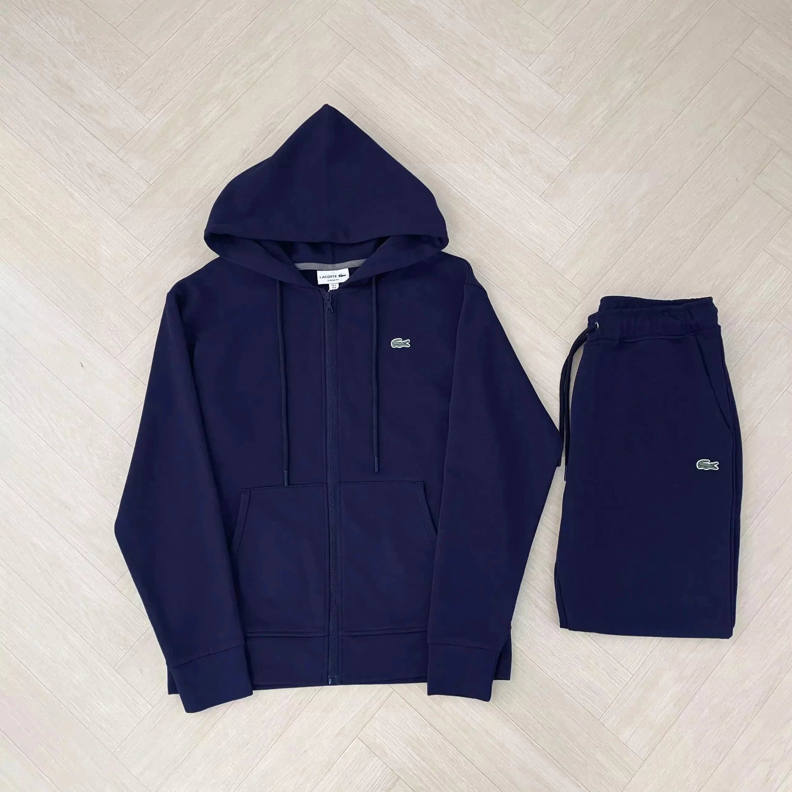 Lacoste Hoodie and Joggers Set Solid Black — 02L 藏青002