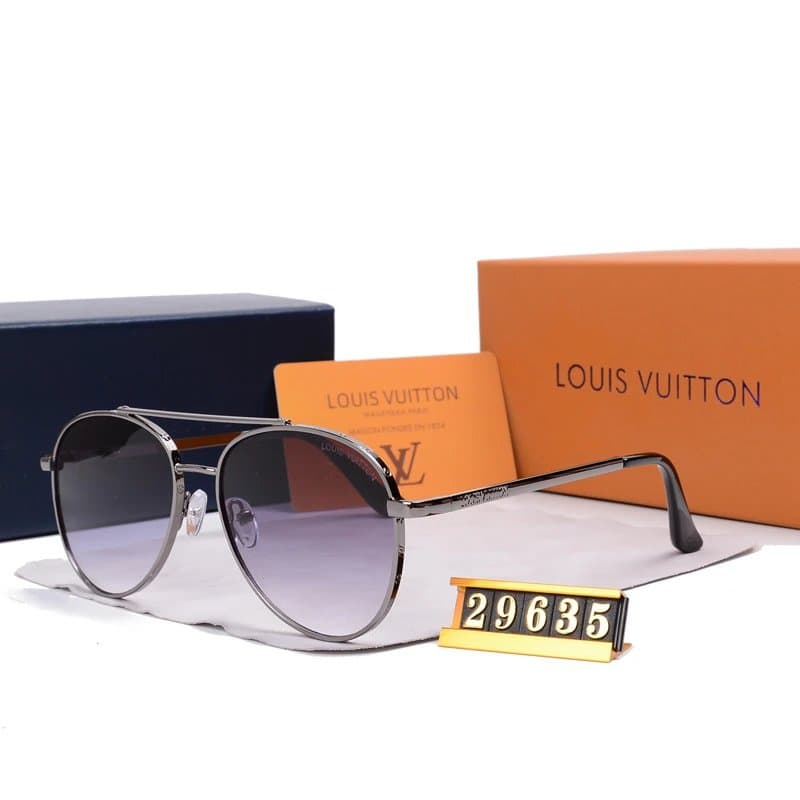 Louis Vuitton Aviator Sunglasses Metal Frame with Gradient Lenses