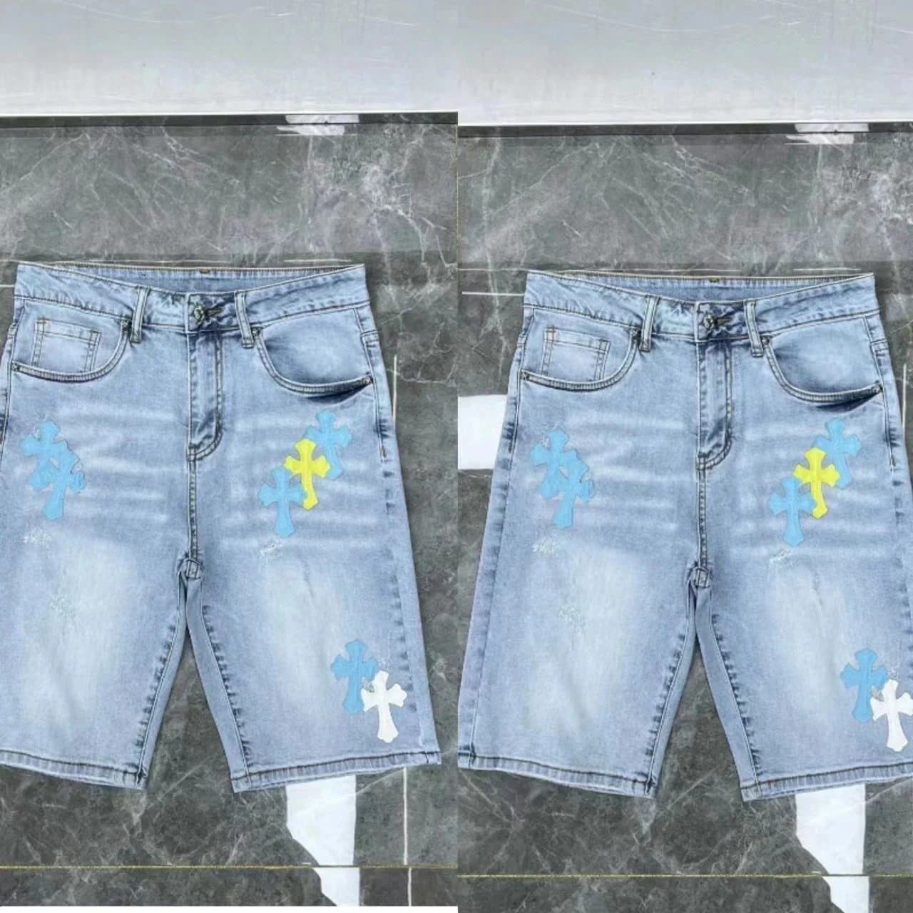 Chrome Hearts Denim Shorts Cross Patch