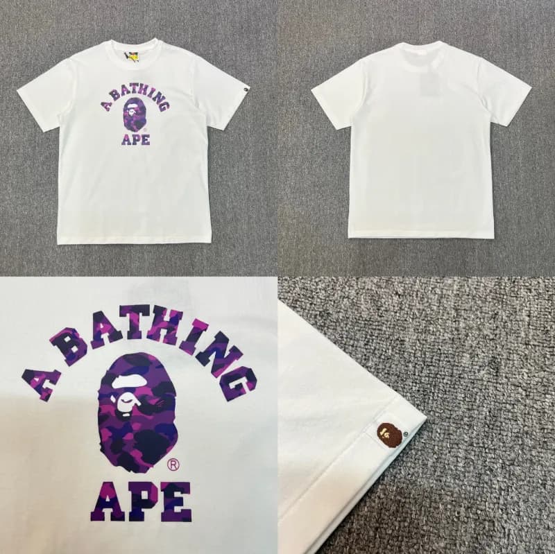 BAPE Short-Sleeve Tee Purple Camo Ape Head