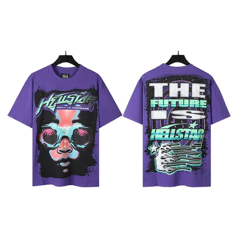Palm Angels Graphic Tee Hellstar Records Print — 518紫色