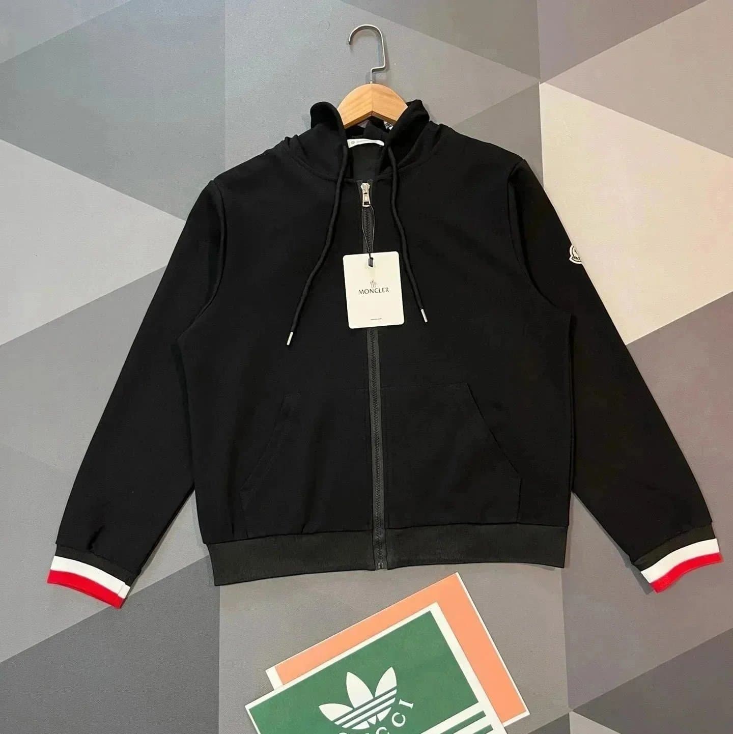 Moncler Windbreaker Jacket Navy with Red Lining — 26
