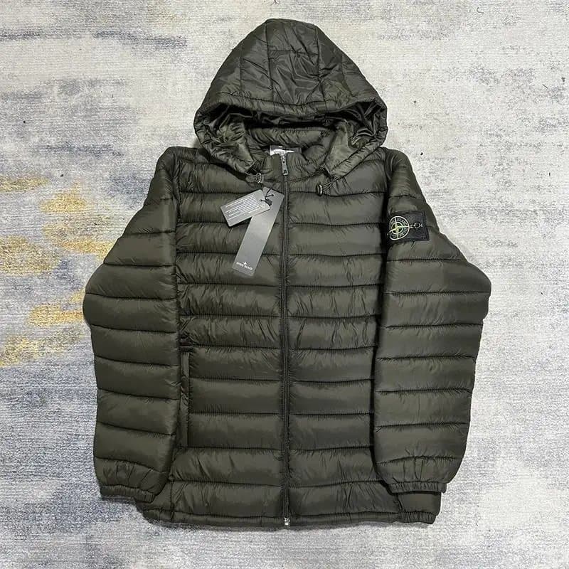 Stone Island Hooded Puffer Jacket Olive Green