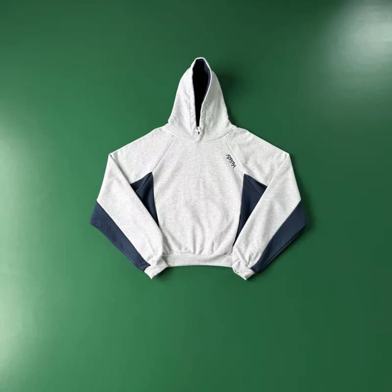 Windbreaker Jacket Logo Tape — 白灰拼蓝/卫衣