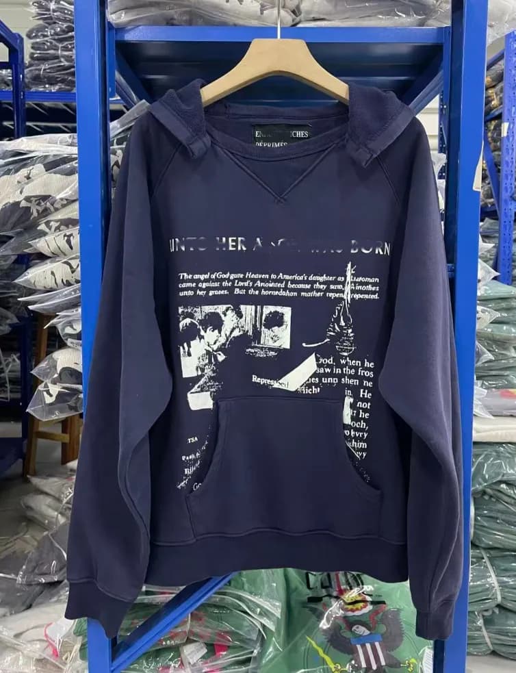 Fear of God Essentials Hooded Sweatshirt Into Her A Son Was Born Graphic