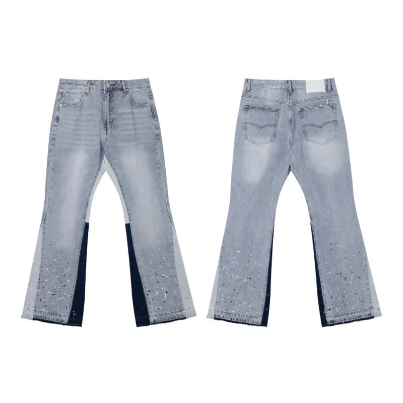 Chrome Hearts Cross Patch Jeans Distressed Denim with White Cross Patches — 680水洗蓝