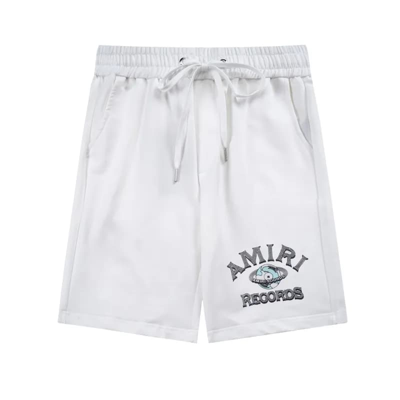 Amiri Logo Shorts Vinyl Print — 728 White