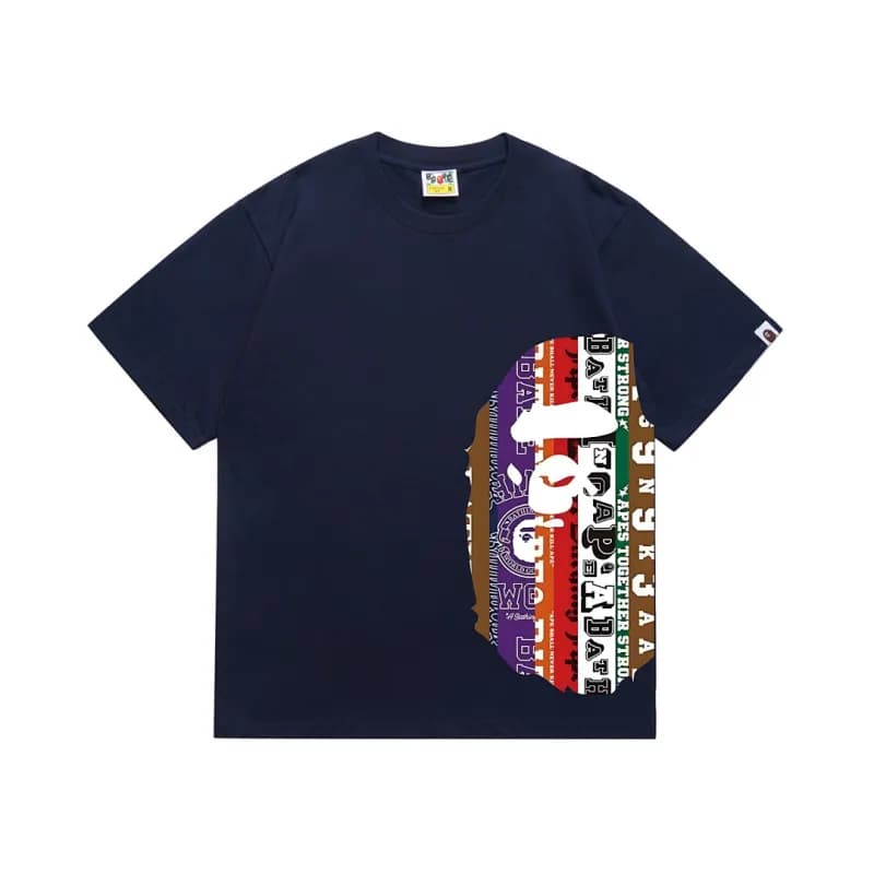 BAPE Ape Head Tee Multi-Color Camo Print — 1319藏青色