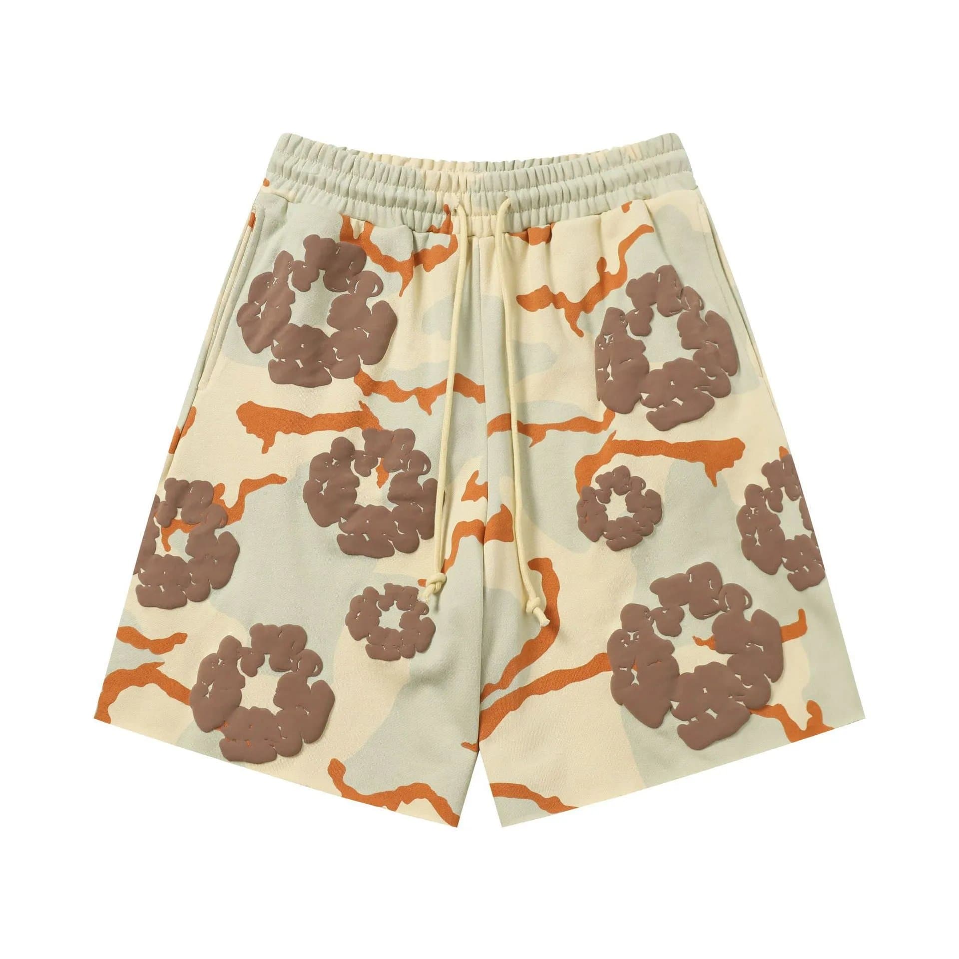 Supreme Printed Shorts Flame Logo — 短裤迷彩杏