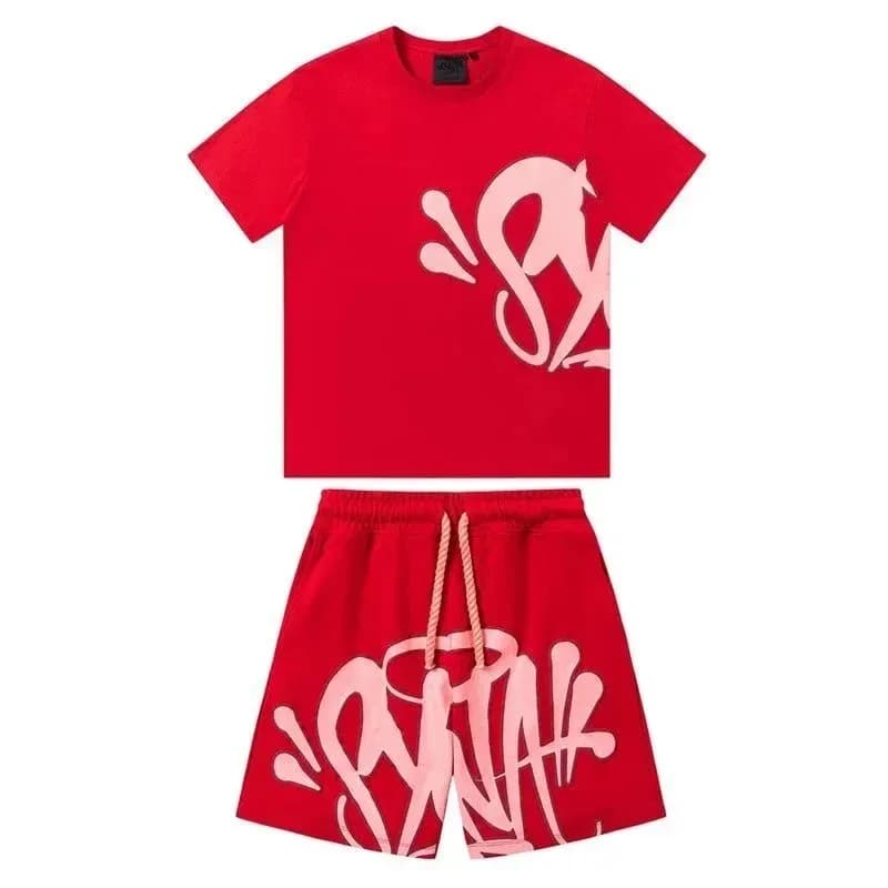 Sp5der Graffiti Logo Set Red with Pink Print