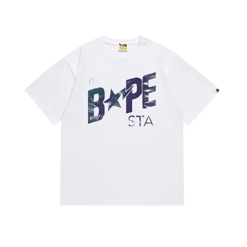 BAPE Ape Head Tee Multi-Color Camo Print — 115白色