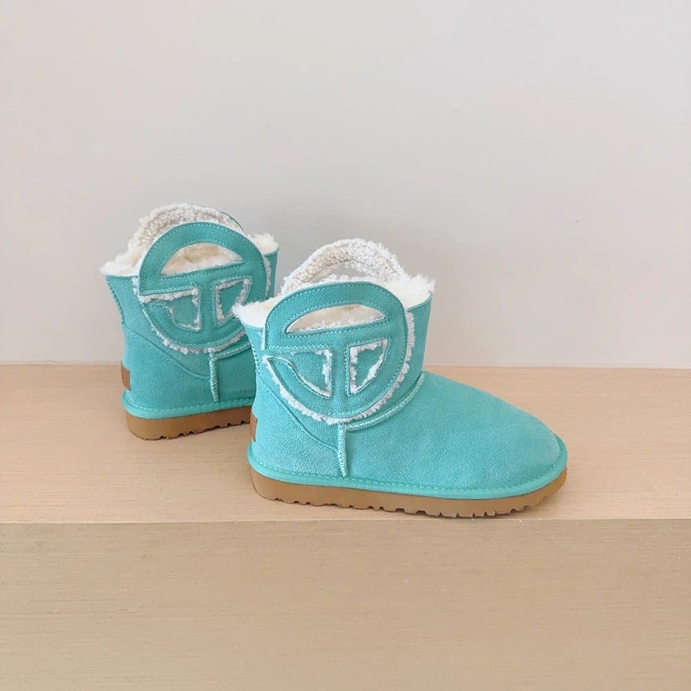 UGG Mini Bailey Button Teal with Logo Cutout