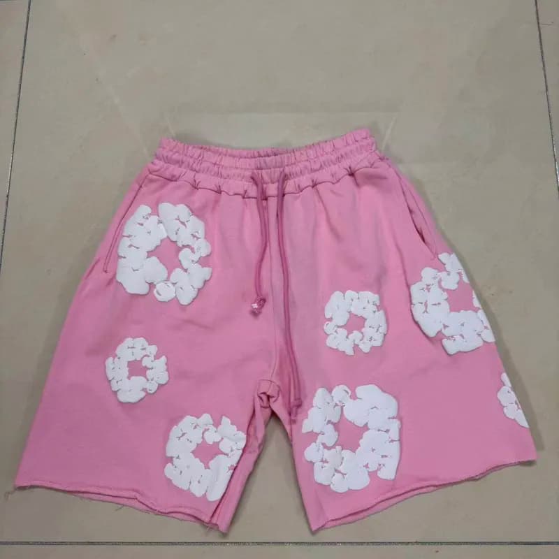 Cotton Shorts Floral Appliqué