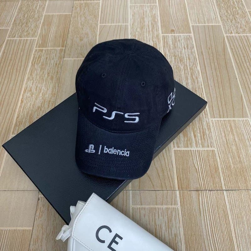 Balenciaga Baseball Cap Double Logo — 可调节 · S刺绣黑色