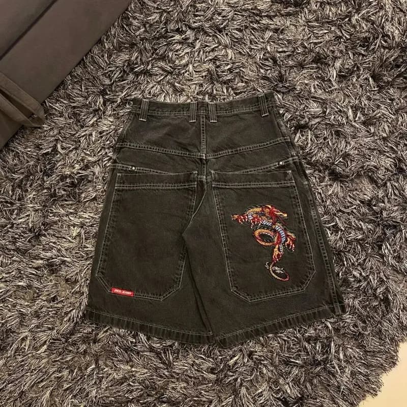 Denim Tears Embroidered Denim Shorts Dragon Embroidery