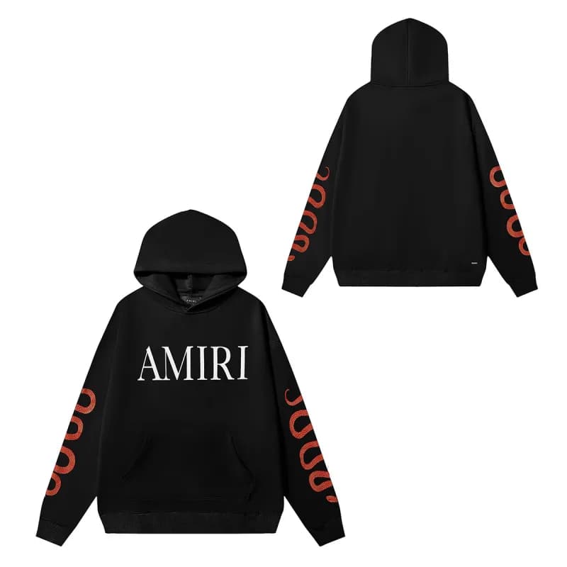 Amiri Hooded Sweatshirt Snake Print Sleeve