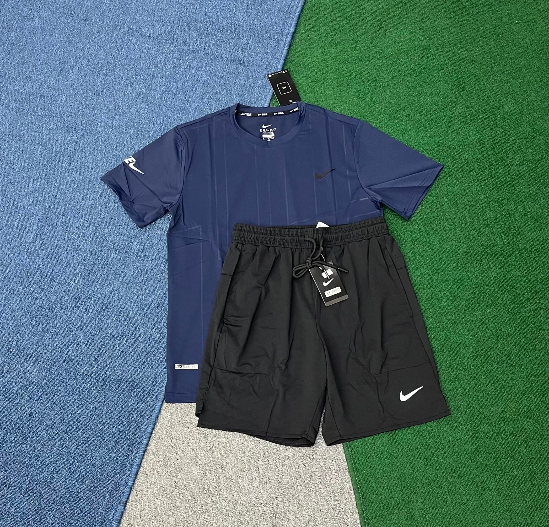 Nike Dri-FIT Top & Shorts Set Navy/Black