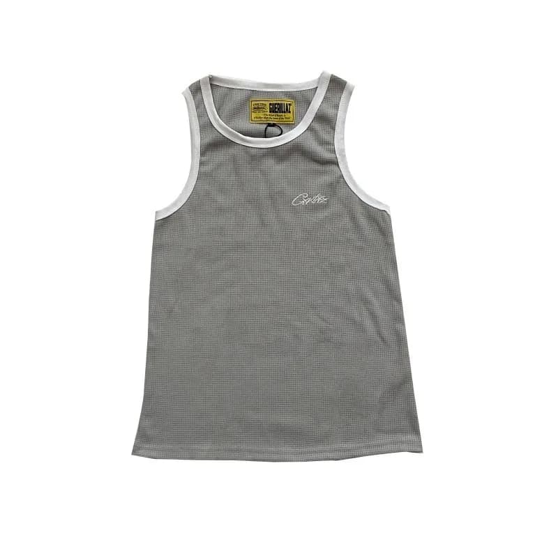 Corteiz Ribbed Tank Top White Trim — 5088.
