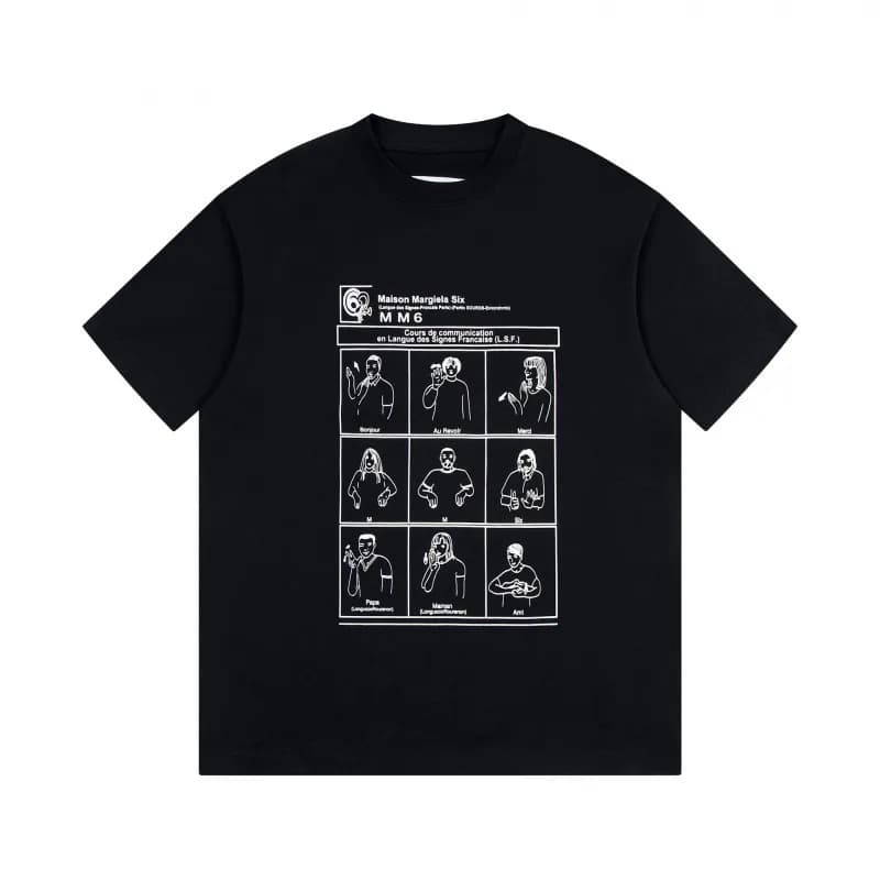 Maison Margiela T-Shirt White Stitch Logo — 806黑色