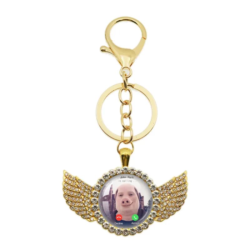 Winged Keychain Pig Face Call Screen Design