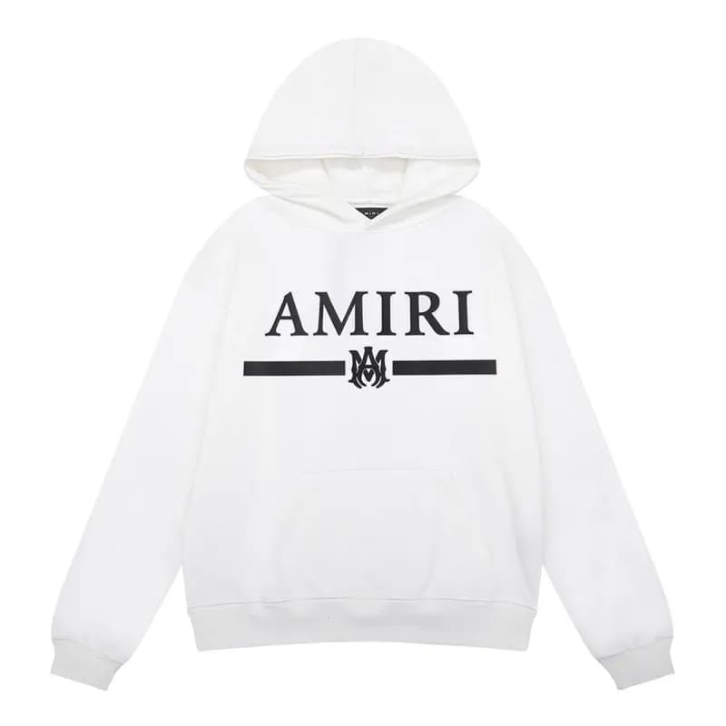 Amiri Hooded Sweatshirt Script Logo — 9221 white