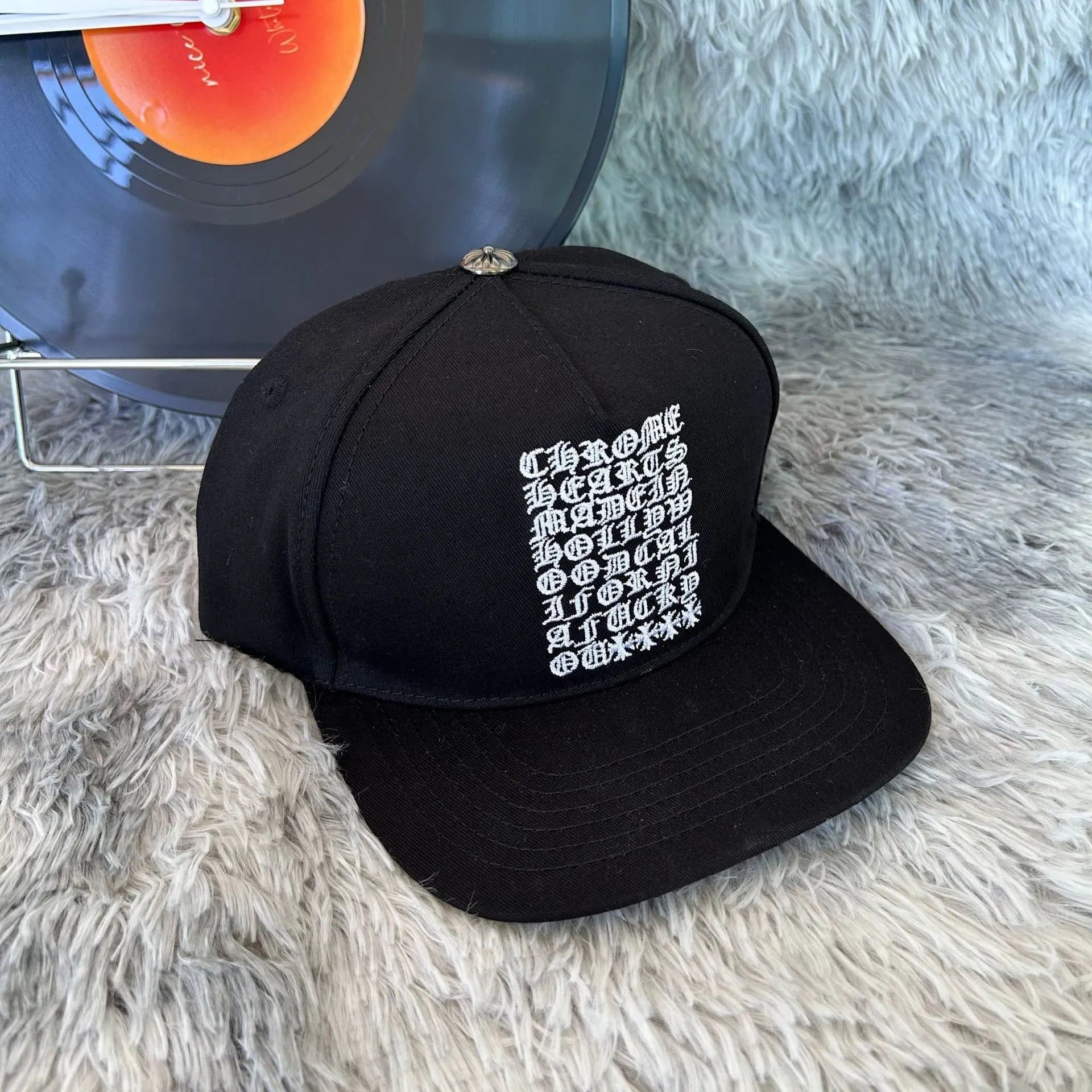 Chrome Hearts Snapback Cap Gothic Logo Embroidery