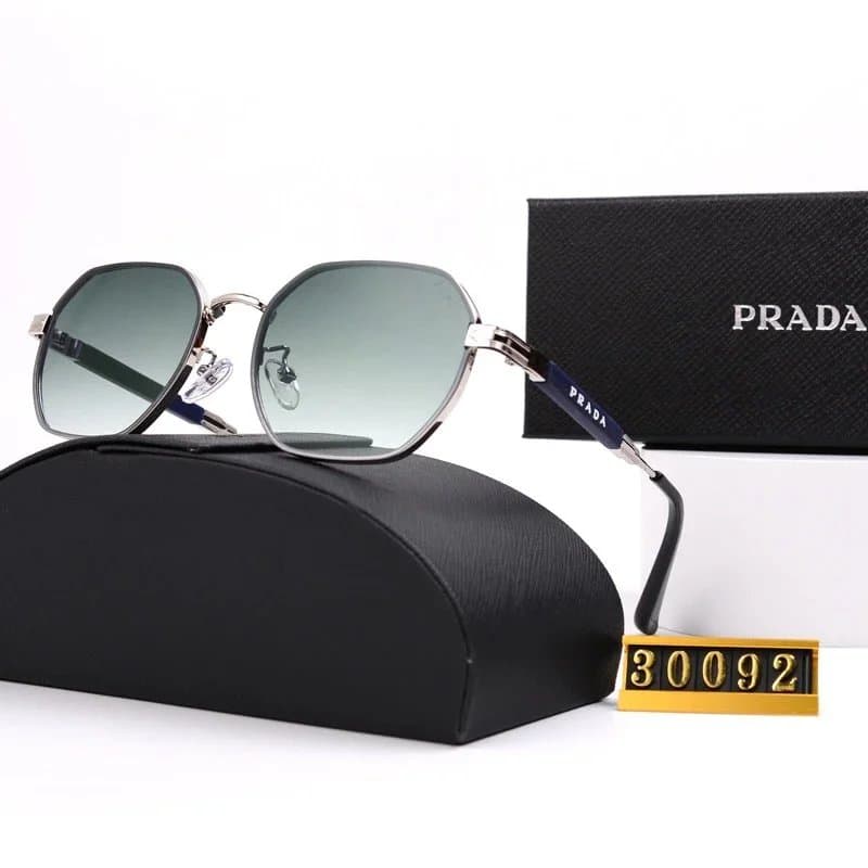 Prada Hexagonal Sunglasses Gradient Green Lens