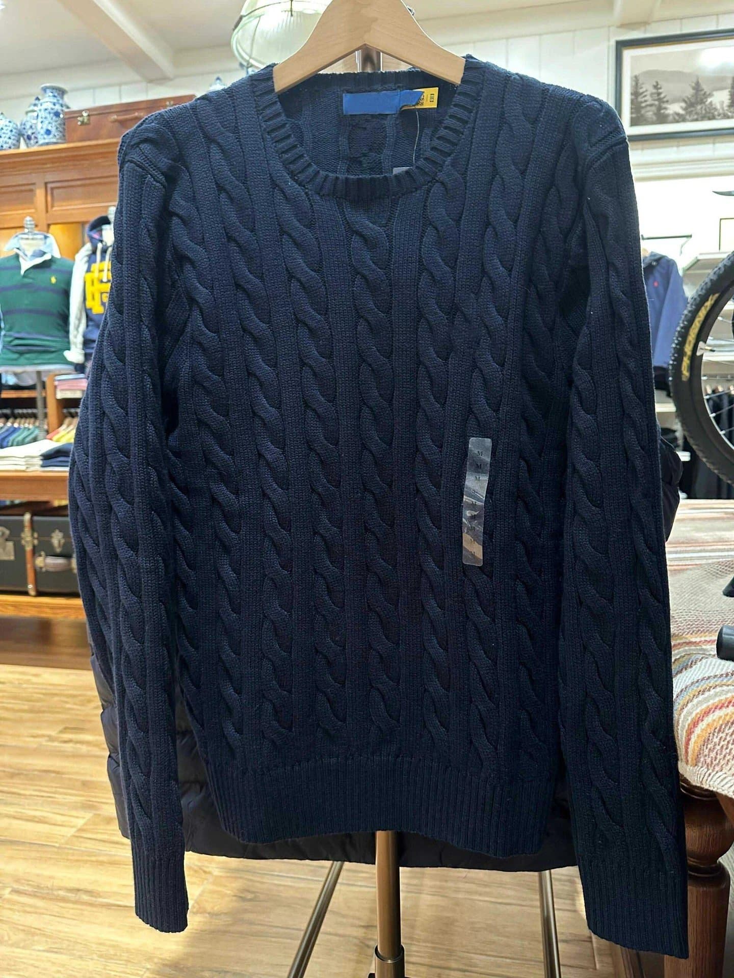 Polo Ralph Lauren Cable Knit Short-Sleeve Sweater Classic Cable — 宝蓝色圆领