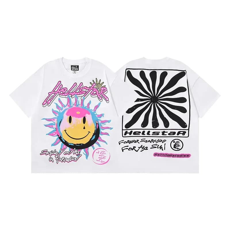 Hellstar Graphic Tee Smiley Sun Print
