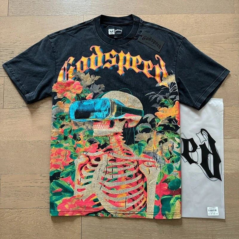 Godspeed Graphic Tee Skeleton VR Floral