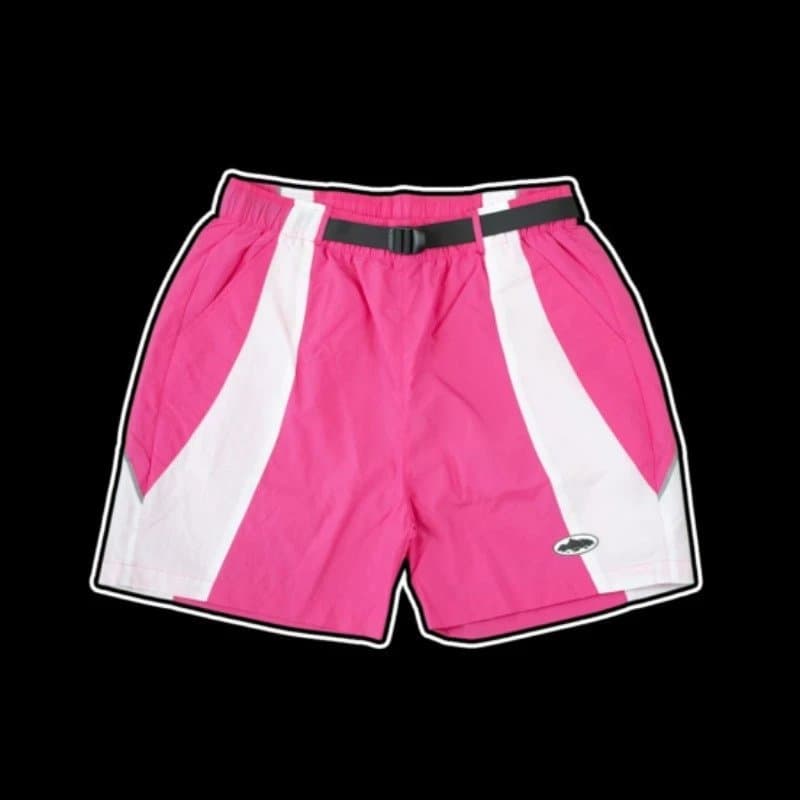 Adidas Track Shorts Pink White Stripe