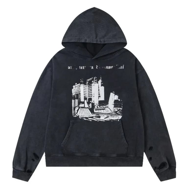 Gallery Dept. Zip-Up Hoodie Graphic Print — ER851