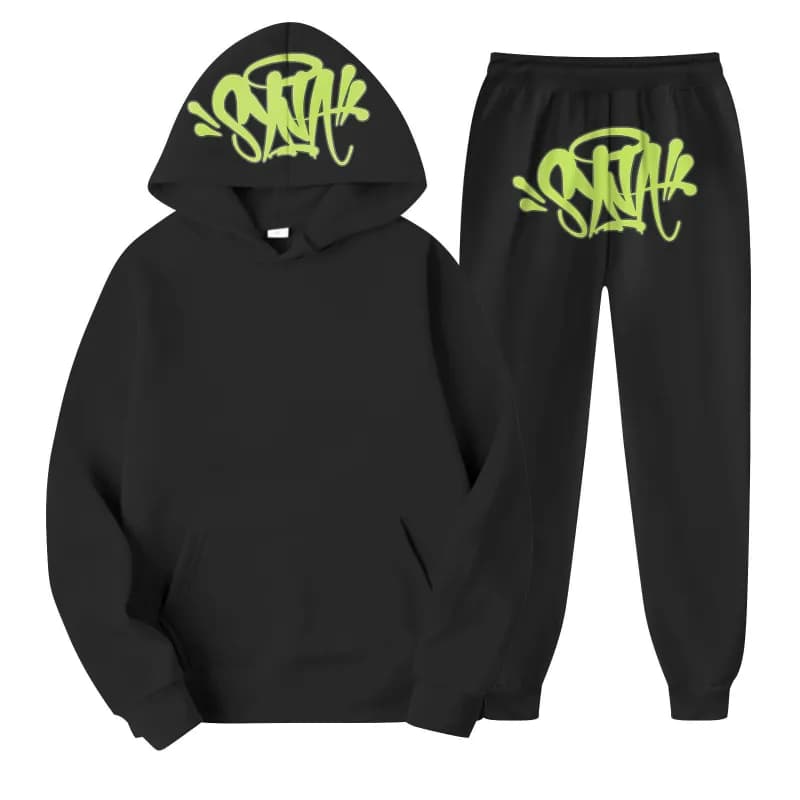 Sp5der Hoodie and Joggers Set Graffiti Logo