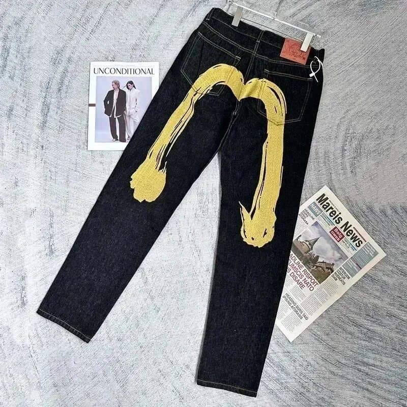 Stone Island Painted Logo Jeans Gold Brushstroke Back