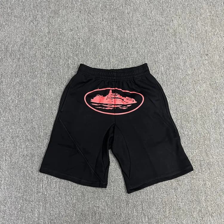 Palace Hoodie Five Star Yacht — 黑红色短裤