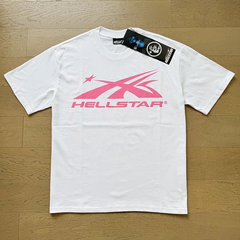 Hellstar Graphic Tee Flame Star Print — X573白粉