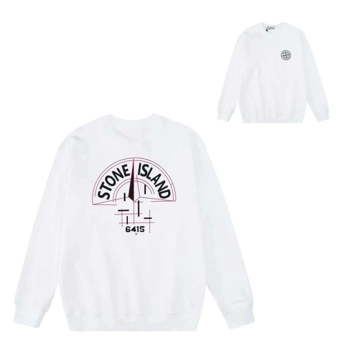 Stone Island Crewneck Sweatshirt Compass Logo Print