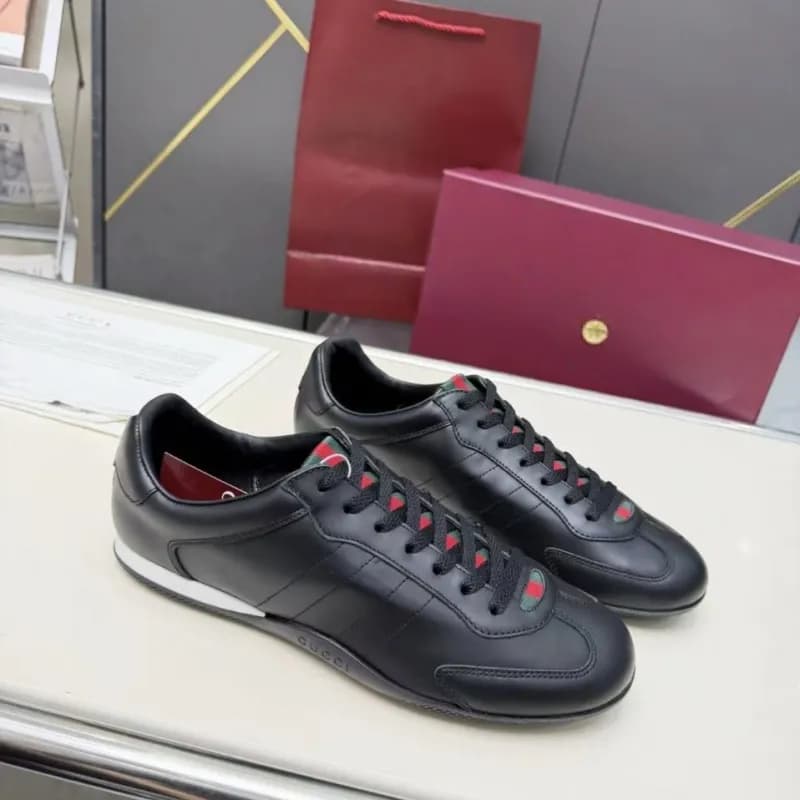 Gucci Ace Leather Sneaker Web Stripe