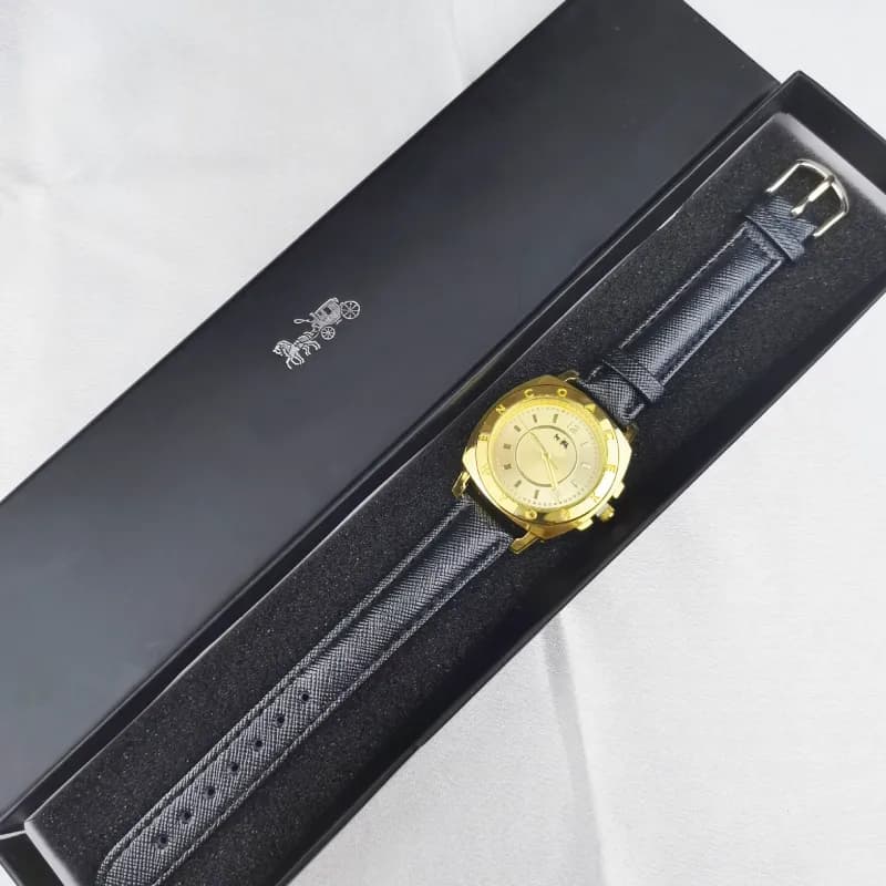 Coach Watch Signature Canvas Strap — Koupi black without diamonds with long box