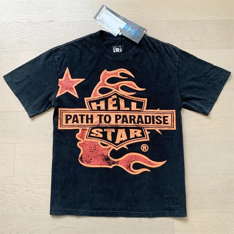 Hellstar Long Sleeve Tee Flame Graphic — X82
