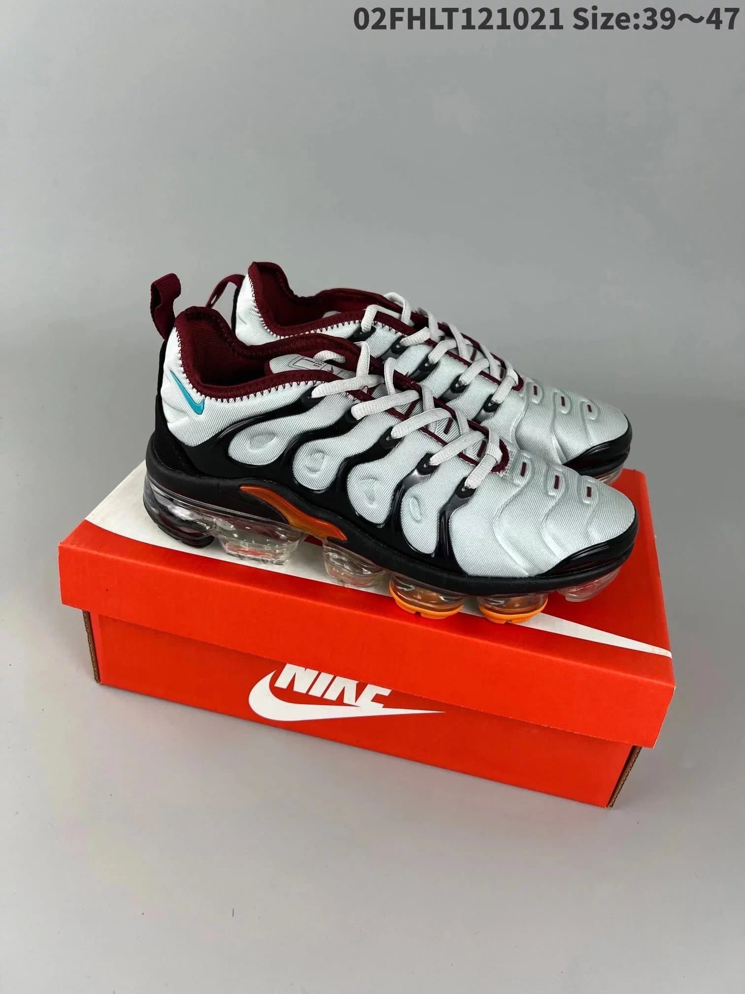 Nike Air VaporMax Plus White/Maroon/Orange