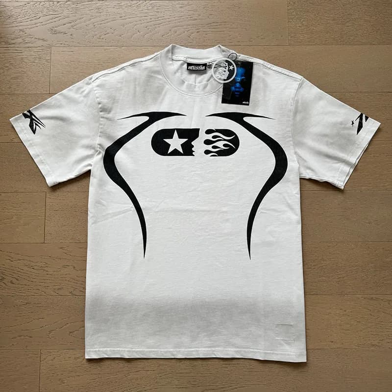 Hellstar Graphic Tee Alien Attack Print — 671 白色