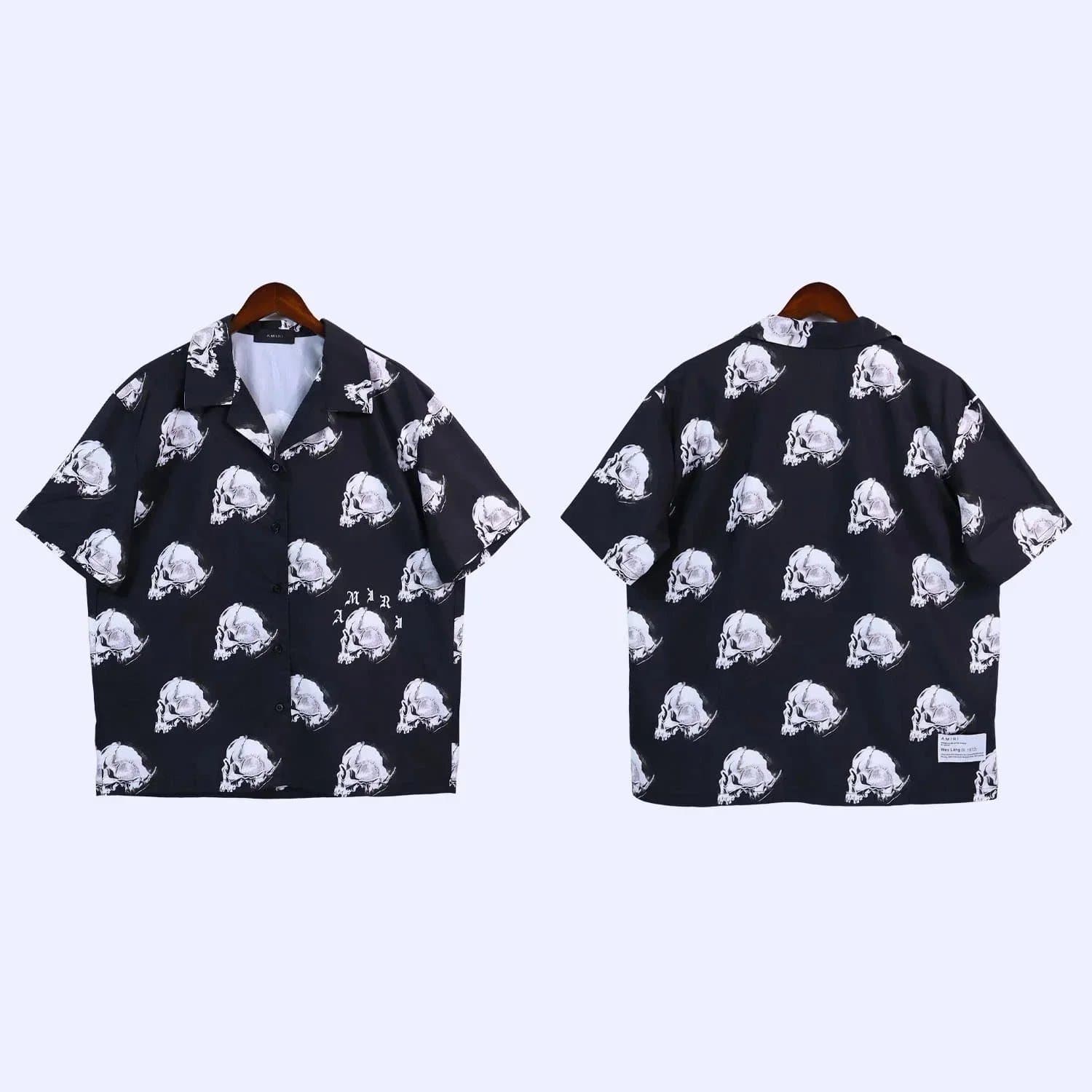 Amiri Skull Print Shirt All-Over Skull Pattern