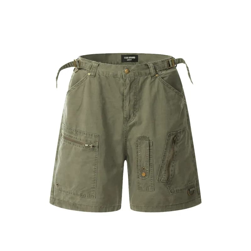Givenchy Denim Shorts Floral-Print Acid Wash — 绿色N1099