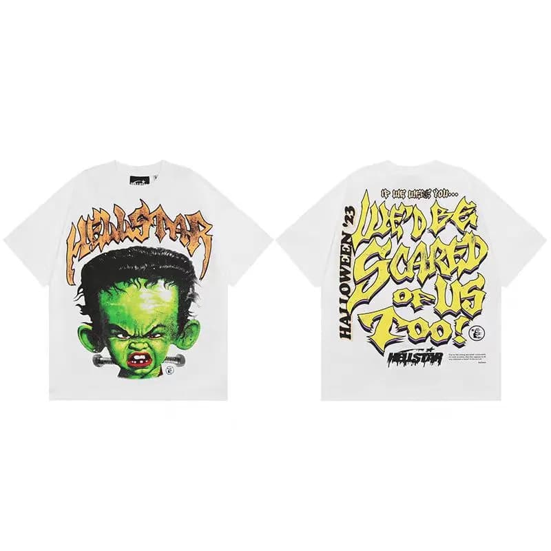 Hellstar Graphic Tee Alien Attack — 【280克优质】款式五二（白色）