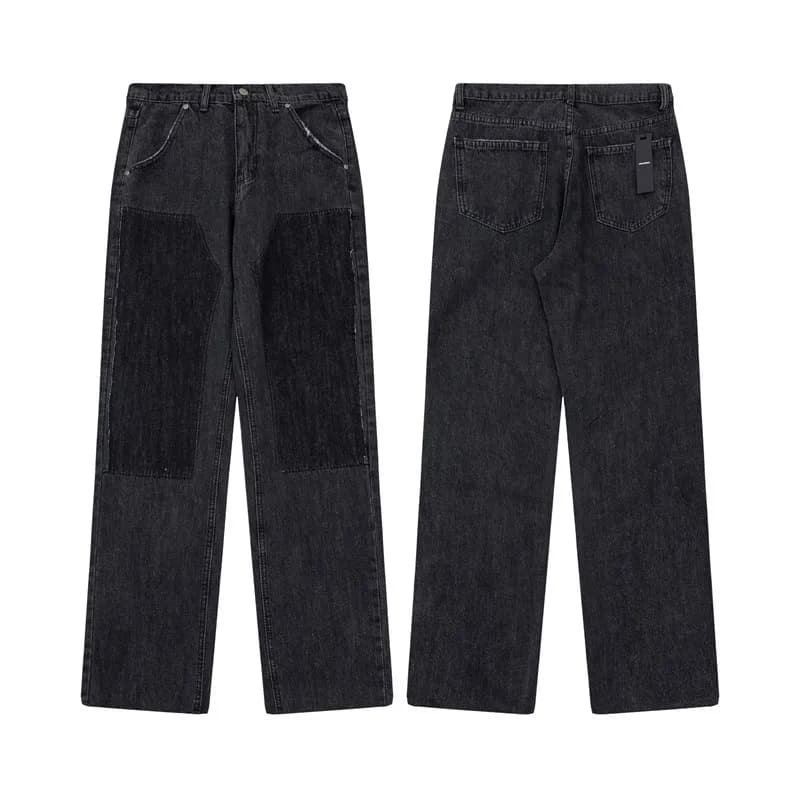 Utility Denim Trousers Button-Flap Side Panel — 3093黑